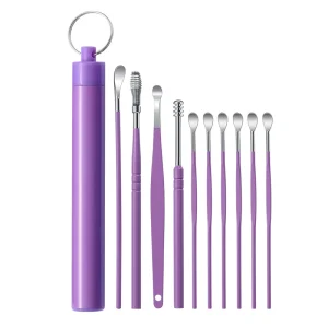 Stainless Steel Spiral Ear Pick 6/10 PCS Set Earwax Removal Cleaning Ear Care Tool Portable