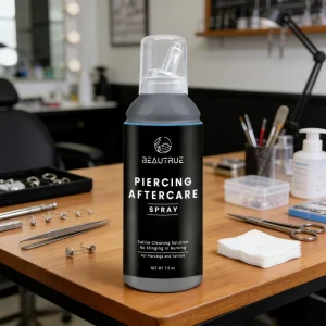 Sterile Saline Piercing Aftercare Mist Spray No Alcohol Vegan Friendly All Natural for Piercings Tattoos Healing