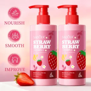 Strawberry Vitamin C Body Lotion Moisturizing Massage Lotion Smooth Skin Care Dry Skin Moisturizing and Lubrication