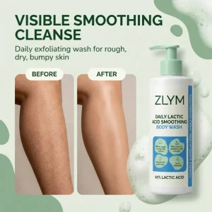 Sulfate Free Body Wash 12% Lactic Acid AHA Exfoliating Smoothing Hydrating Shower Gel Gentle Daily Cleanser