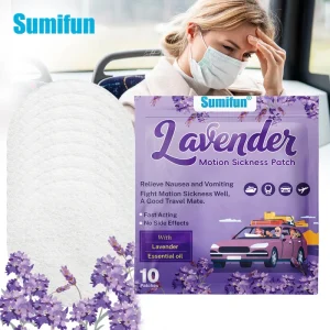 Sumifun Anti-Motion Sickness Patches (Non-Woven Fabric Vitamin E) Soothing Fast-acting 10-Piece for Kids Adults Custom