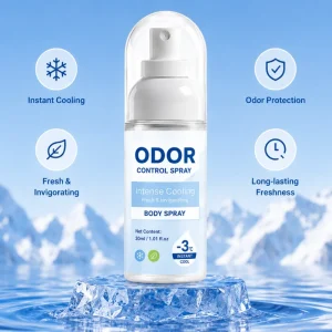 Summer Cooling Body Spray 24h Odor Antibacterial Instant Cooling Relief pH Balanced Mint Cooling Body Mists