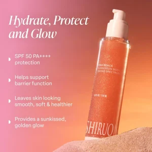 Sunscreen SPF 50 PA++++ Body Glow Oil Lightweight Natural Vegan Hydrating Antioxidant Nourishing Sun Protect Shimmer Oil OEM ODM