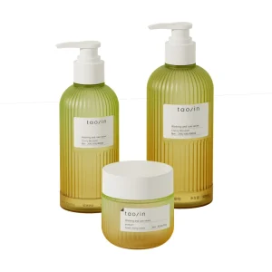 Taolin Pack Striped Shape Set Container for Shampoo Body Wash Skincare Personal Care Product PETG PP 200-300ml
