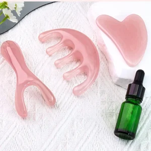 Three piece Health Care Tool Set Facial Beauty Stick Y shaped Nose Scraper Massage Comb Gua Sha Board Massage Tool