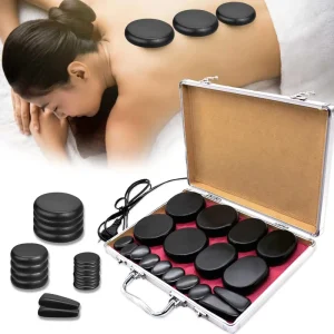 Travel Home Spa Relaxing Portable Professional Therapy Electric Hot Stone Massage Set