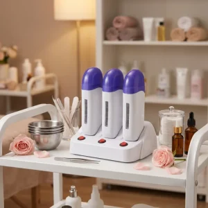 Triple Cartridge Wax Electronic 120W Plastic Wax Heaters Roller for Hair Removal Depilatory Use on Face Body Feet with JP Plug