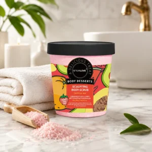 Tropical Fruit Mix Salt Infused Body Scrub Gentle Exfoliating Deep Cleansing Skin Smoothing All Skin Types Particle Form Bath