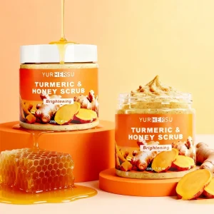 Turmeric Honey Scrub Natural Exfoliating Face Body Scrub with Walnut Shell Powder for Glowing Skin Skincare Beauty OEM