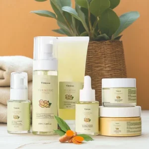 Turmeric Skin Care Set 6pcs/set Vitamin C Moisturizing Lightening Cosmetics Beauty Organic Black Women Skincare Kit