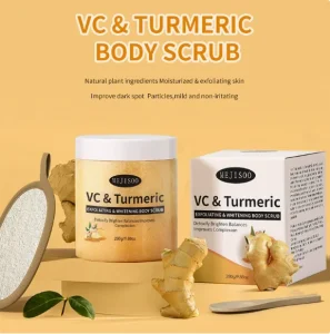 Turmeric VC Salt Scrub Deep Cleansing Exfoliating Whitening Moisturizing for All Skin Types & Body Use