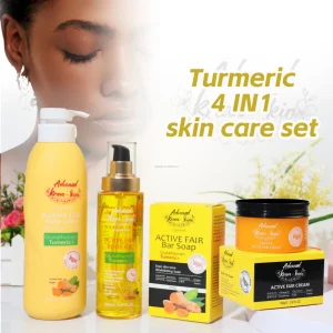 Turmeric Whitening Skin Care Set for Body Acne Marks and Brightening