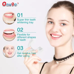U Shaped Hydrogen Peroxide Teeth Whitening Strips Mint Flavor Professional Dry Strips for Sensitive Teeth Easy Stick Dental Care