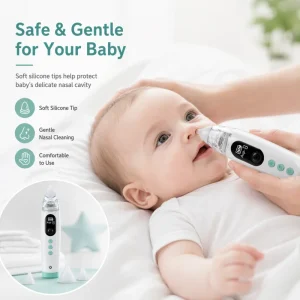 Upgrade Nose Aspirator Powerful Suction Soothing Light Nursery Rhymes Nasal Aspirator Baby Nose Sucker