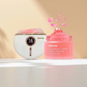 V Face Combo Natural Jade Guasha Massager Body Scraping Neck Lifting Skin Tightening Jelly Collagen Cream Face Care Set