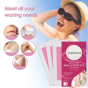 VERONNI HF037 Beeswax Depilatory Wax Strips for Face Legs & Body Hair Removal (Suit for ALL 3 Year Shelf Life)