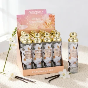 Vanilla Flower Women’s Body Mist 236ML Gold Capped Warm Floral Vanilla Scent Spray for Daily Date Night