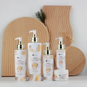 Vegan Herbal Beauty Product Set Shea Butter Moisturizing Body Lotion Pearl Face Cream Anti Aging Body Oil Serum for Skin Care