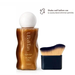 Vegan Herbal Shimmer Tan Oil Bronzing Glitter Body Oil Moisturizing Tanning Oil OEM ODM