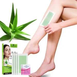 Vegan Organic Leg Hair Removal Wax Strips Large Size Full Coverage Quick Body Hair Removal