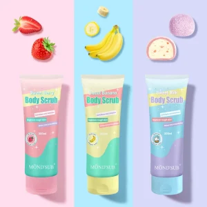 Vegan Whitening Exfoliating Sugar Moisturizing Berry Banana Milk Fruit Ice Cream Body Scrub