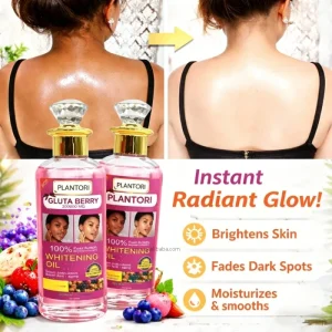 Vetiver Essential Gluta Berry Whitening 100% Natural with Collagen Anti Dark Spots Moisturizes Skin Brightening Face & Body Oil