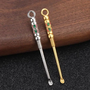 Vintage Metal Keychain Accessory Cleaning Ear Pick Tool Creative Personalized Simple Ear Spoon Pendant Travel Parties
