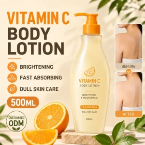 Vitamin C Body Lotion Moisturizing Brightening Dull Skin Care Fast Absorbing Natural Customized ODM
