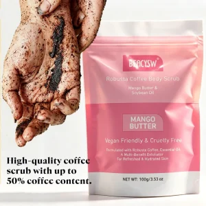 Vitamin C Coffee Body Scrub for Dull Skin Exfoliates Dead Skin Brightens Tone Smooths Texture