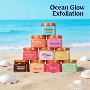 Vitamin C Herbal Infused Sugar Salt Scrub Exfoliating Soft Fruit Flavored Whitening Cleansing Chicken Skin Refreshing