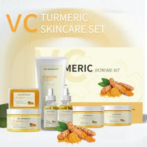 Vitamin C Turmeric Body Set Korean Style Glowing Skin Care Hyaluronic Acid Hydrating Anti Aging Brightening Dark Spot Fine Line