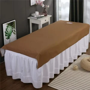 Waterproof Oil proof Washable Soft Spa Clubhouse Dedicated Breathable With Holes Flat Bed Sheet Beauty Salon Massage