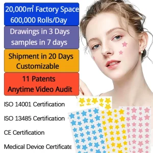 Waterproof Sweatproof Long lasting Adhesion Customization Accepted Star shaped Pimple Patch for Covering Facial Acne and Pimples