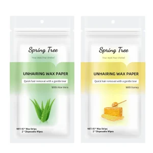 Wax Strips Beeswax Hair Removal Skin Smoothness Fast Easy At-Home Depilation for Arms Legs Armpits Face Bikini