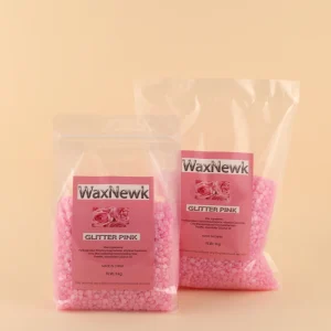 WaxNewK Glitter pink 1kg 2.2LB Rosin free Strong Elasticity No Allergic Depilatory Wax Pearlescent Beauty Salon Hard Wax Bean