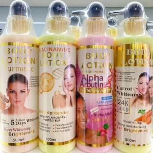 Whitening Body Lotion Skin Care Arbutin Kojic Gluta Turmeric Hydrating Body Milk AHA Carrot Body Lightening Cream