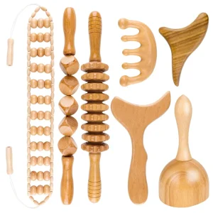 Whole Body Dredge Meridians Collaterals Wood Massage Stick Wood Back Therapy Body Massage Kit Lymphatic Tools