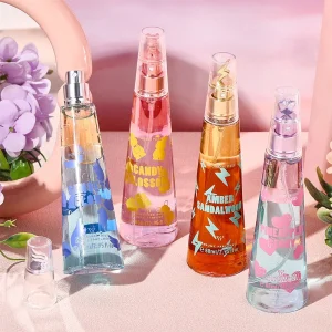 Women’s Parfum Citrus Vanilla Scent Long Lasting Fragrance Glass Bottle Body Spray for Sports Office Daily Use