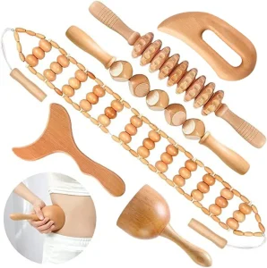 Wood Massage Therapy Tools Kit Lymphatic Drainage Massager for Body Shaping Cellulite Gua Sha Beauty Personal Care
