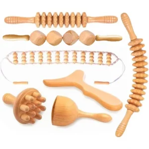 Wood Massage Therapy Tools Kit for Body Shaping Wooden Lymphatic Drainage Massager for Cellulite Wooden Gua Sha Tools