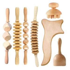 Wood Meridian Dredging Massager Cupping Therapy Massage Tools Wooden Set for Home Use
