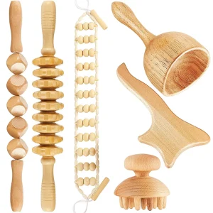 Wood Therapy Massage Tools Anti Cellulite Massager Muscle Pain Relief Wooden Kit for Body Shaping Sculpting Home Gym