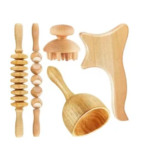 Wood Therapy Massage Tools Body Shaping Beauty Spa Handheld Portable Guasha Massager