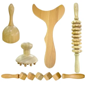 Wood Therapy Massage Tools Lymphatic Drainage Body Massager Wood Cup Massage Roller Stick Contouring Board Kit