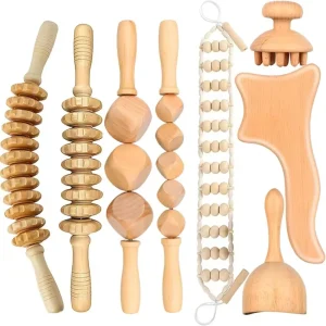 Wood Therapy Massage Tools Lymphatic Drainage Massager Kit Wooden Massager Body Sculpting Tools for Muscle Pain Relief