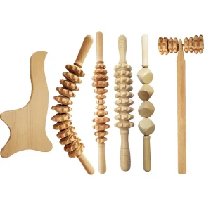 Wooden Body Massage Kit Set Full Body Wood Message Therapy Wooden Massage Roller for Relaxation and Rejuvenation