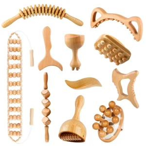 Wooden Cellulite Massage Roller Set Body Shaping Tool for Maderoterapia Wood Therapy Wooden Massage Products