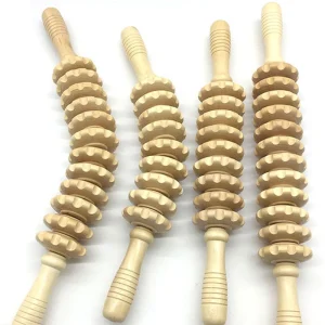 Wooden Derma Rolling System Body Massage Tools Kit with Eco Friendly Design for Home Use