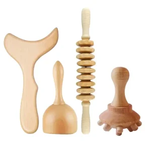 Wooden Massager Wood Therapy Massage Tools Body Wooden Therapy Massage Set for Relieving Muscle