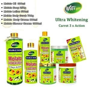 Woot Gold 7 in 1 Body Set with Fruit Scented Natural Ingredients Whitening Moisturizing & Acne Treatment Vegan & Organic